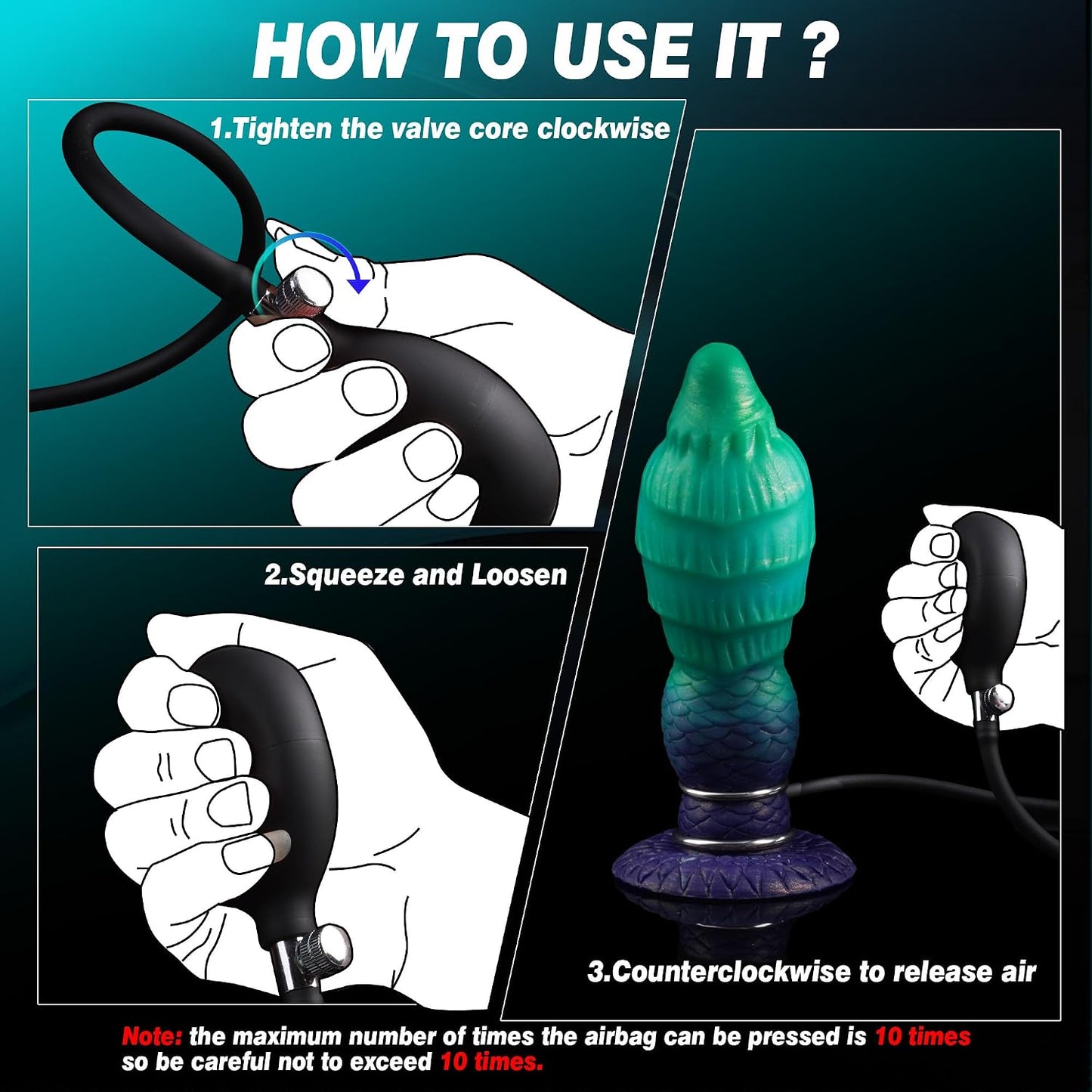 Inflatable Dildo Monster Knot Dildo, Fantasy Horse Inflatable Butt Plug