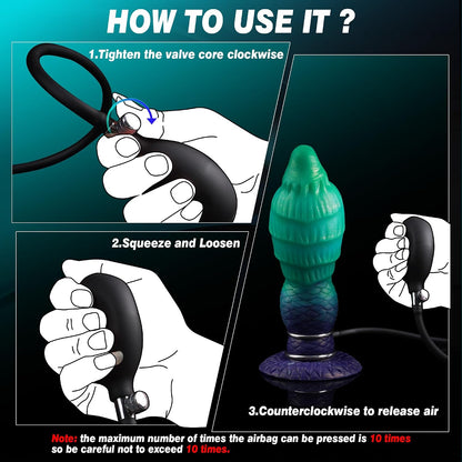 Inflatable Dildo Monster Knot Dildo, Fantasy Horse Inflatable Butt Plug