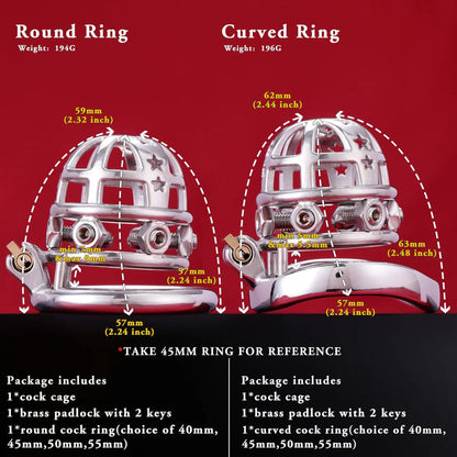 CB Lock Stainless Steel Metal Chastity Cage