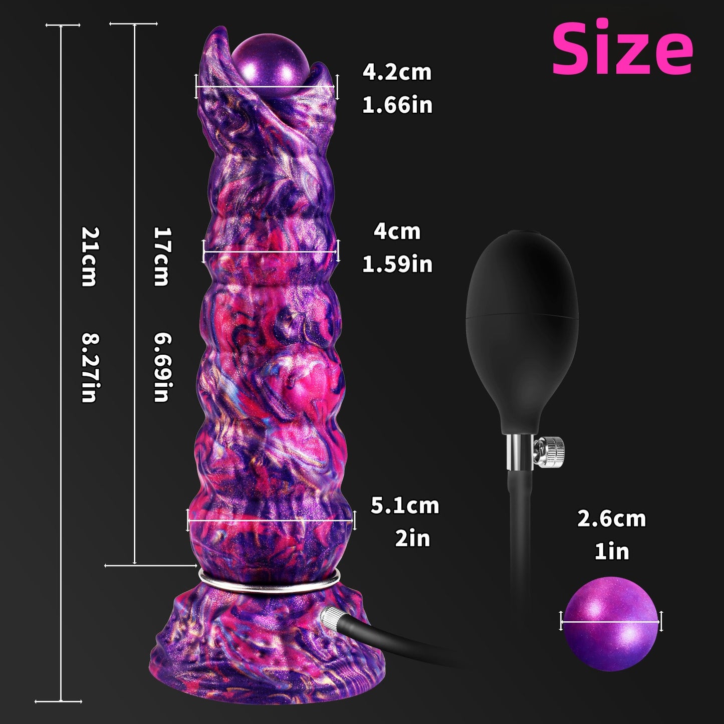 Darcy Inflatable Ovipositor Dildo（4 Eggs）