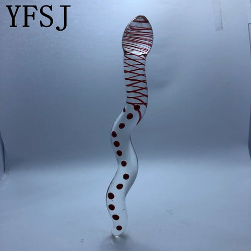 Crimson Serpent Glass Wand
