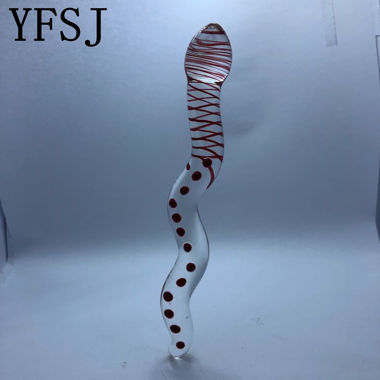 Crimson Serpent Glass Wand