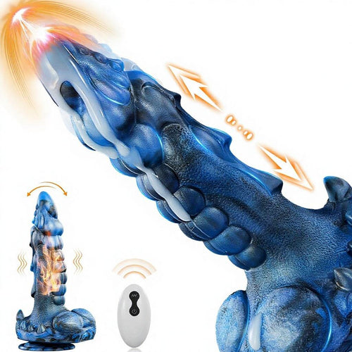Fantasy Dragon Knot Silicone Dildo with Suction Cup, Remote Control & Heating