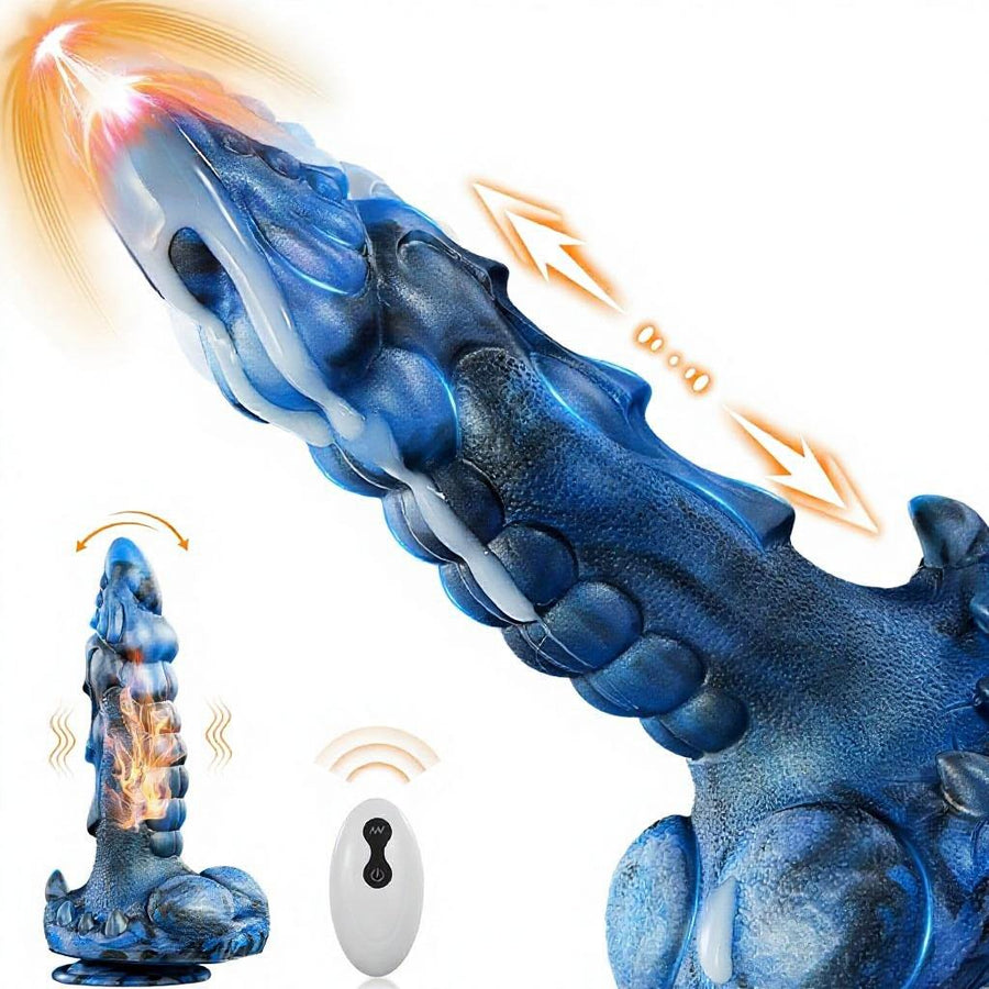 Fantasy Dragon Knot Silicone Dildo with Suction Cup, Remote Control & Heating