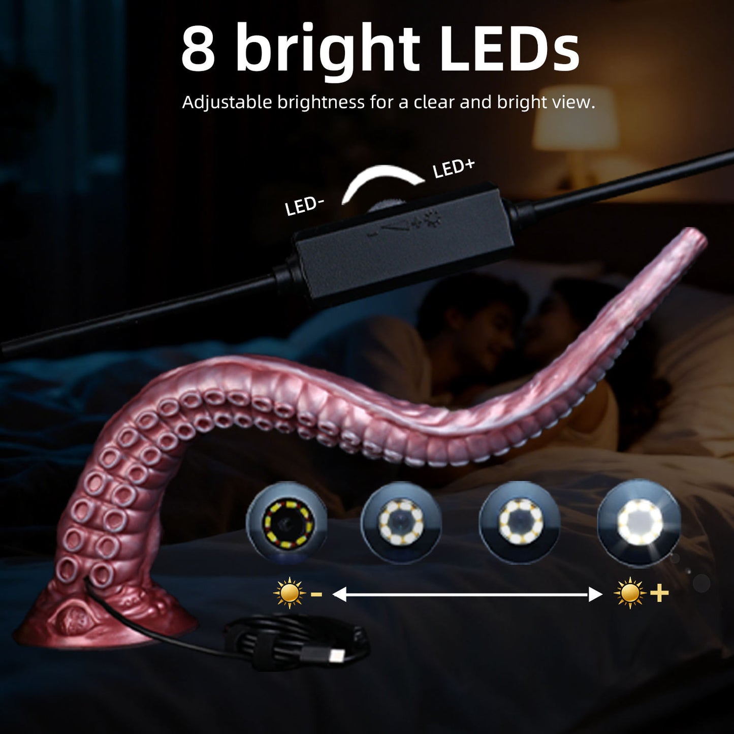 Rose Quartz Tentacle Endoscope Monster Dildo