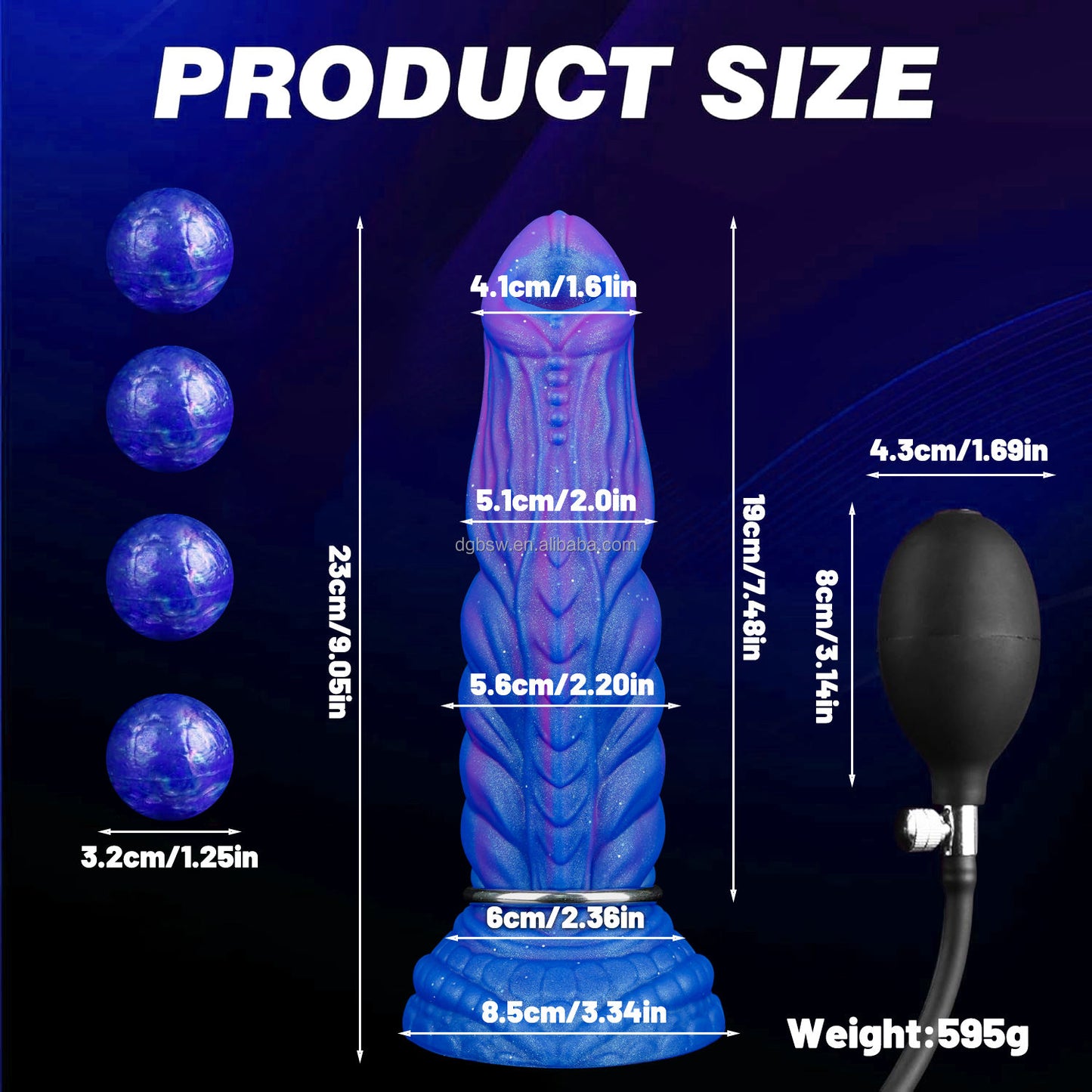 Azura Void-Spawn Inflatable Ovipositor Dildo (4 Eggs)