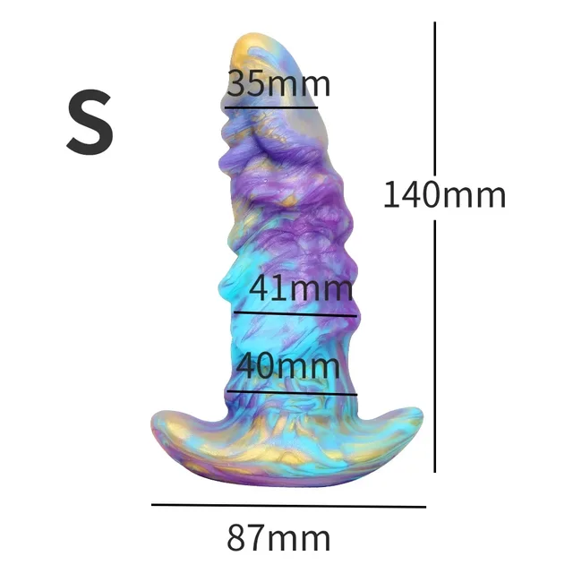 Soft alien Anal Plug Liquid Silicone Butt Plug with Thick T-Shaped Base Anal