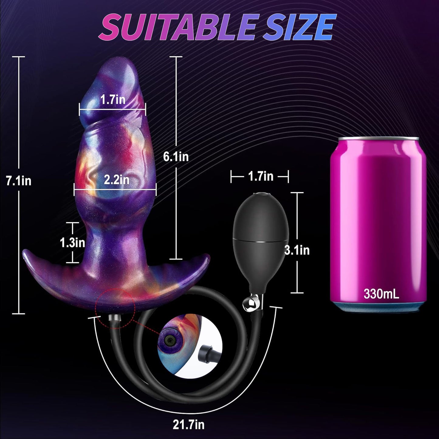 Large Fantasy Magnetic Inflatable Butt Plug Huge