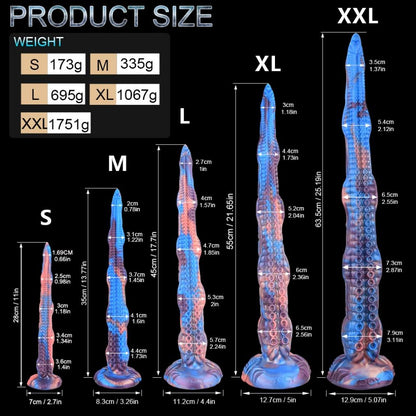 Eel Blue Oversized Tentacle Anal Plug
