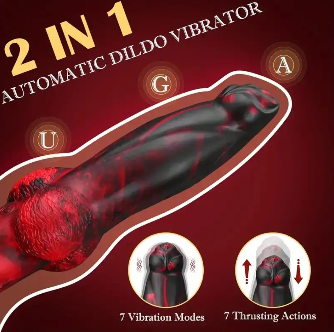 Crimson Beast 2-in-1 Thrusting & Vibrating Dildo