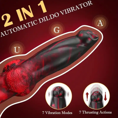 Crimson Beast 2-in-1 Thrusting & Vibrating Dildo