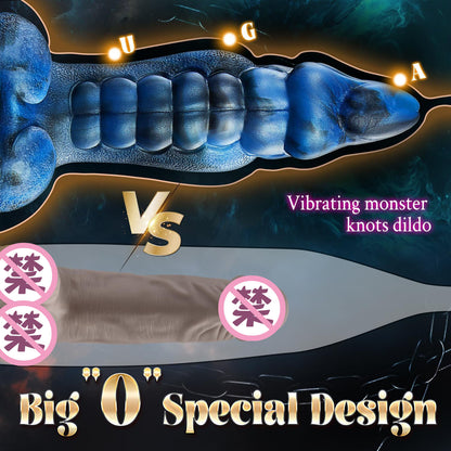 Fantasy Dragon Knot Silicone Dildo with Suction Cup, Remote Control & Heating