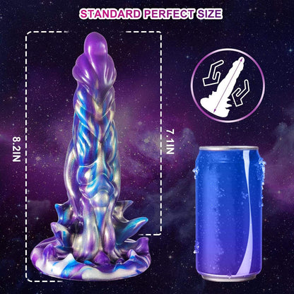 Rainbow Iridescent Twisted Fantasy Dildo