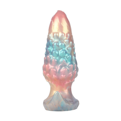 Inflatable Silicone Anal Plug with Hand Pump – Iridescent Rainbow Butt Plug, Adjustable Expansion, Body-Safe Silicone, T-Bar Base, Anal Training Toy