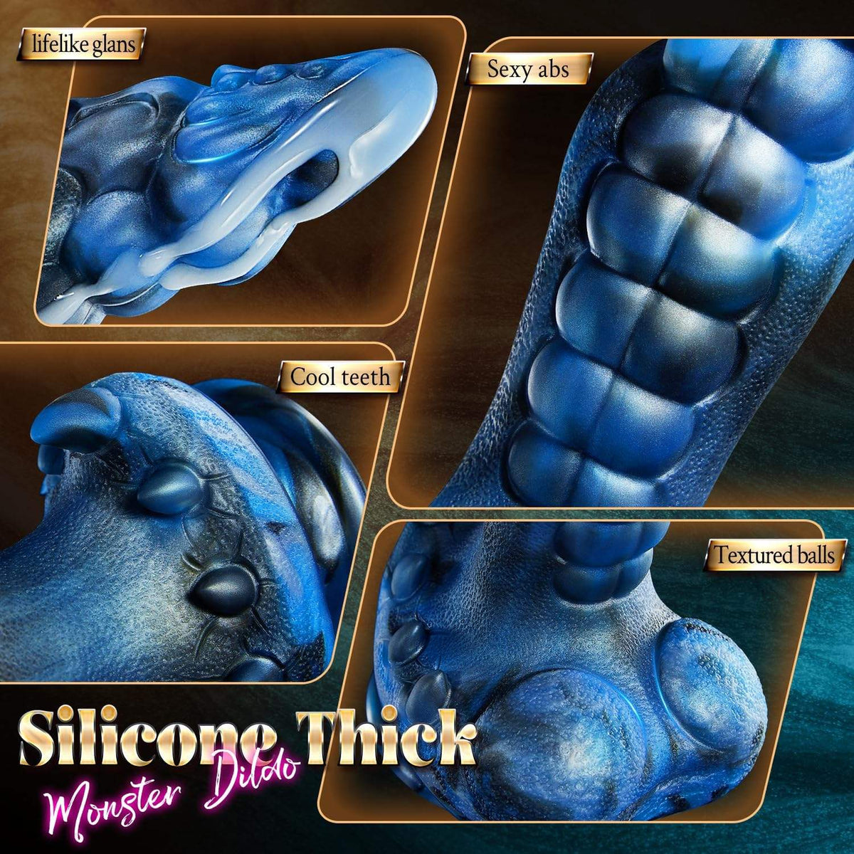 Fantasy Dragon Knot Silicone Dildo with Suction Cup, Remote Control & Heating