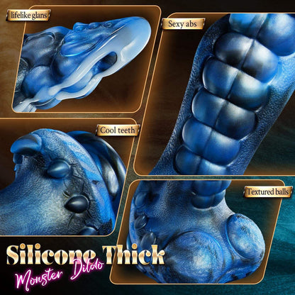 Fantasy Dragon Knot Silicone Dildo with Suction Cup, Remote Control & Heating