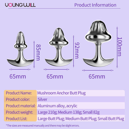 Mushroom Anchor Butt Plug – 3 Sizes