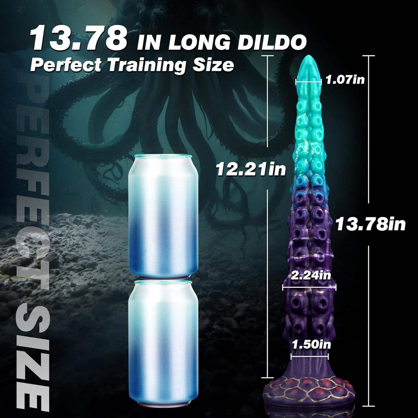 Flexible silicone tentacle-style dildo/anal plug (alien-inspired) with a suction cup base.