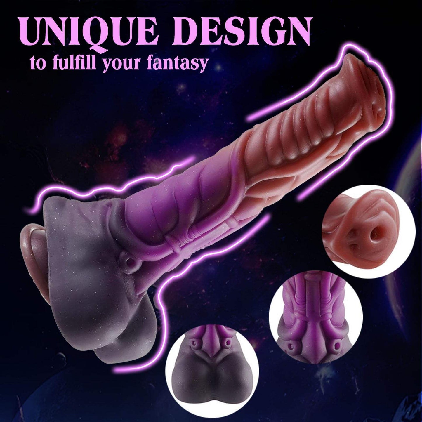 Fantasy Horse Knot Dildo with Strong Suction Cup Soft Silicone Monster alien Dildo Adult Sex Toy for Anal G Spot Prostate Play
