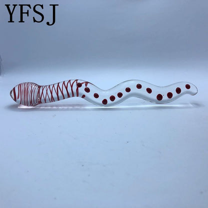 Crimson Serpent Glass Wand