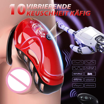 Red Chastity Cage | Male Chastity Device | BDSM Cock Cage