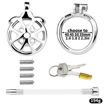 FRRK-247 Flat Cock Chastity Cage with Removable Determination Spikes