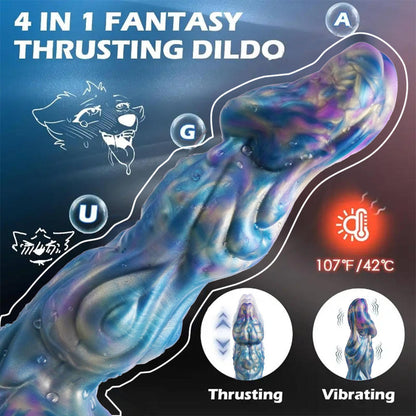 Dire Wolf Rainbow Thrusting Electric Dildo
