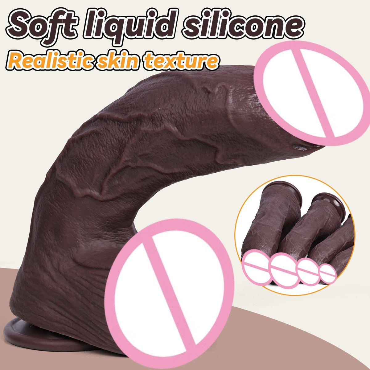 Realistic Silicone Dildo with Suction Cup | Giant Body Safe Dong | Extra Large Soft Silicone Dildo 300g–1806g