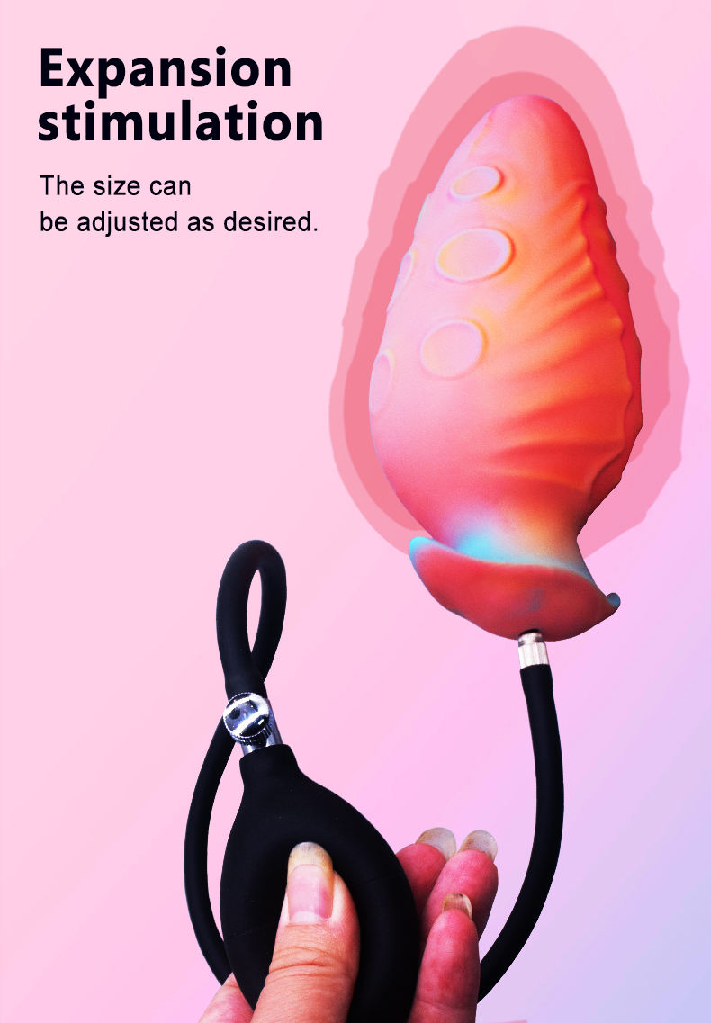 Inflatable Pink Fish-eye Anal Plug with Octopus Tentacles