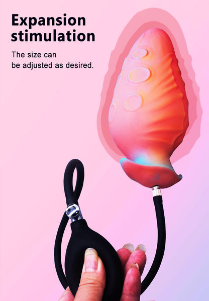 Inflatable Pink Fish-eye Anal Plug with Octopus Tentacles
