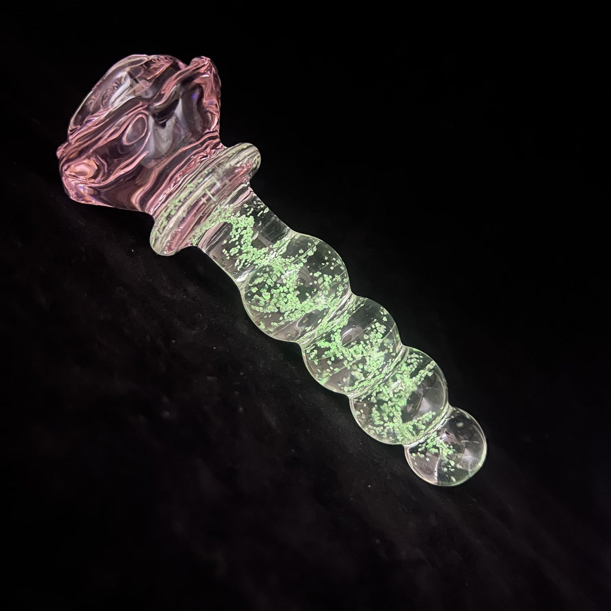 Green Glass Beaded Anal Plug