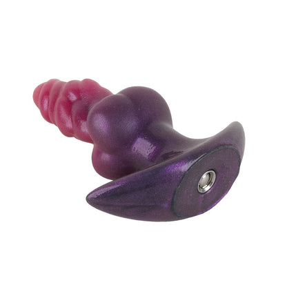 Inflatable Silicone Anal Plug with Hand Pump – Pink Aurora Rainbow Expandable Butt Plug, Adjustable Body-Safe Silicone Anal Training Toy with T-Bar Base
