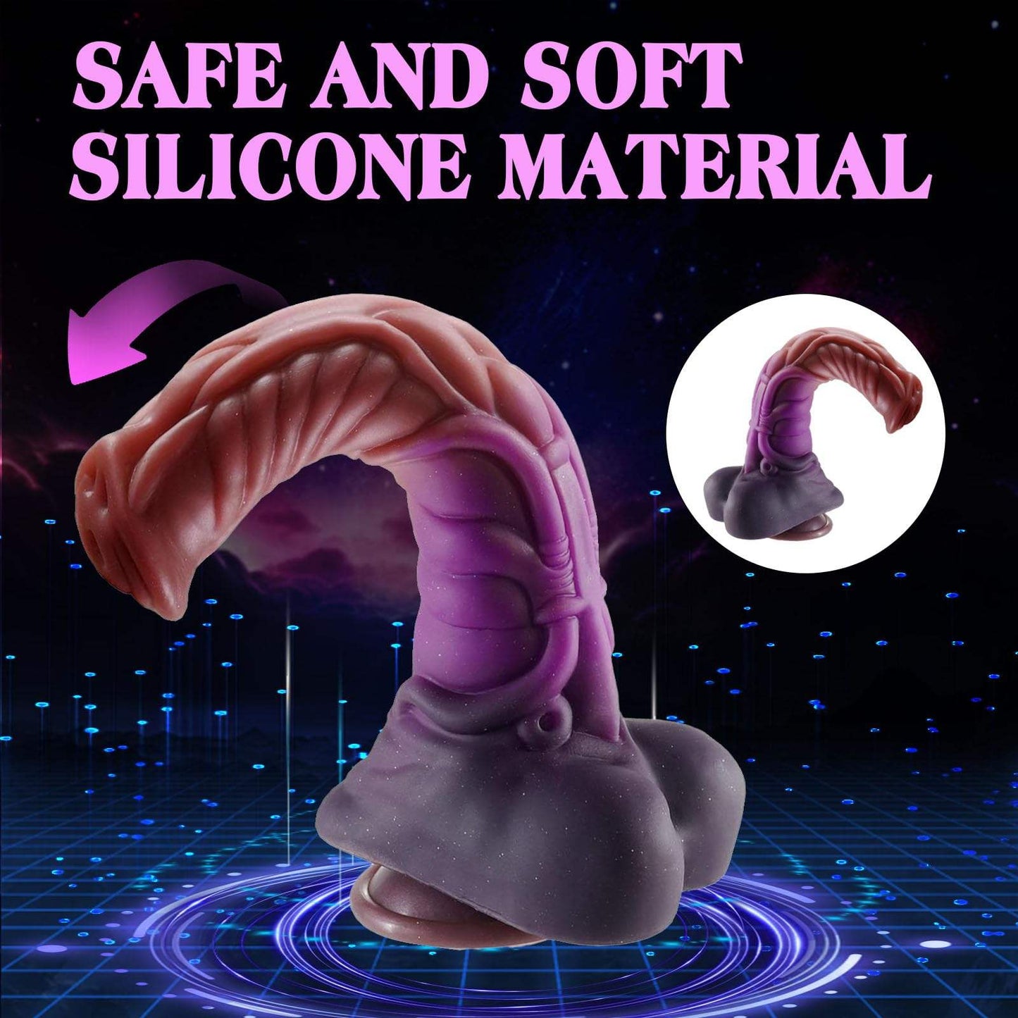 Fantasy Horse Knot Dildo with Strong Suction Cup Soft Silicone Monster alien Dildo Adult Sex Toy for Anal G Spot Prostate Play