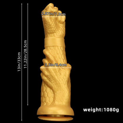 Golden Dragon Scale Silicone Fantasy Toy
