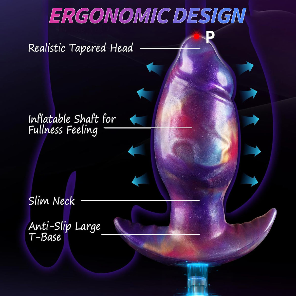 Large Fantasy Magnetic Inflatable Butt Plug Huge