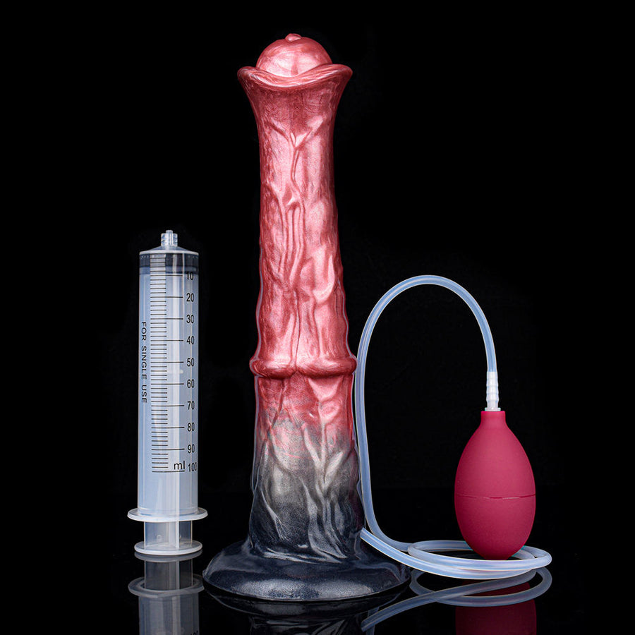 Lords Red Black Gradient Squirting Knot Dildo
