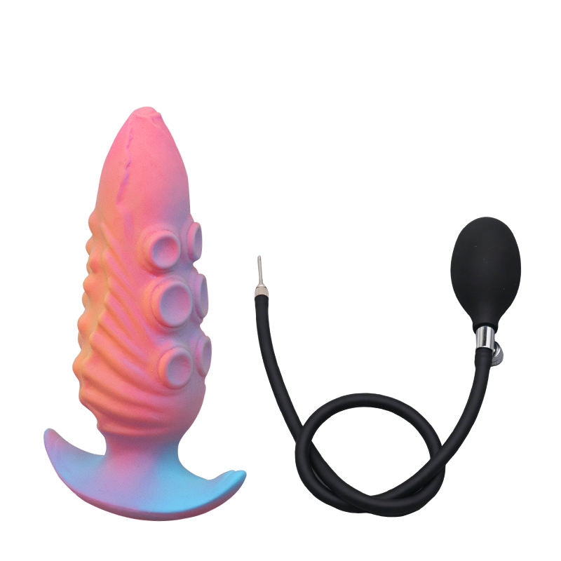 Inflatable Pink Fish-eye Anal Plug with Octopus Tentacles
