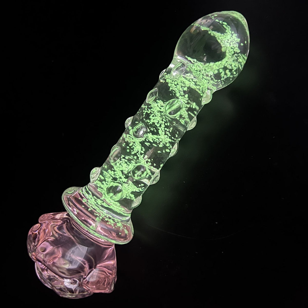 Green Glass Beaded Anal Plug
