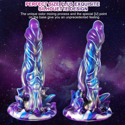 Rainbow Iridescent Twisted Fantasy Dildo