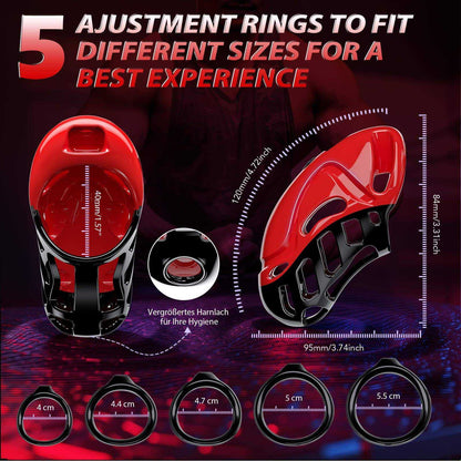 Red Chastity Cage | Male Chastity Device | BDSM Cock Cage
