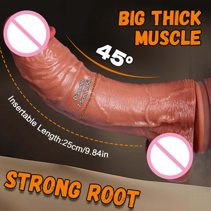 Realistic Thick Silicone Dildo with Suction Cup | Body Safe Soft Dildo | S–XXXL Sizes