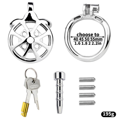FRRK-247 Flat Cock Chastity Cage with Removable Determination Spikes