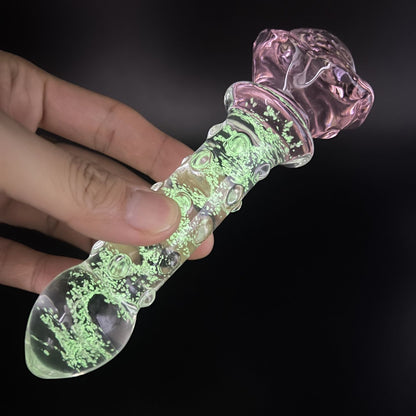 Green Glass Beaded Anal Plug