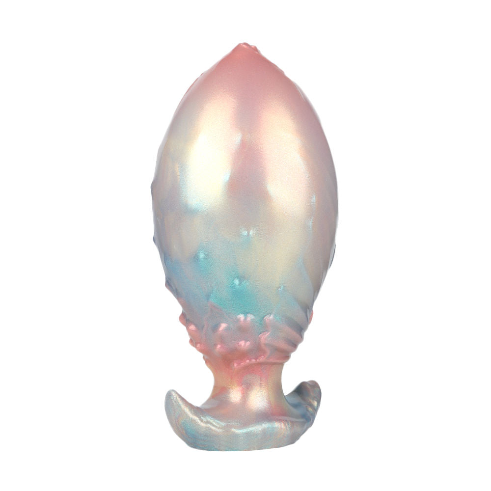 Inflatable Silicone Anal Plug with Hand Pump – Iridescent Rainbow Butt Plug, Adjustable Expansion, Body-Safe Silicone, T-Bar Base, Anal Training Toy