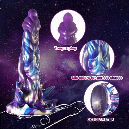 Rainbow Iridescent Twisted Fantasy Dildo