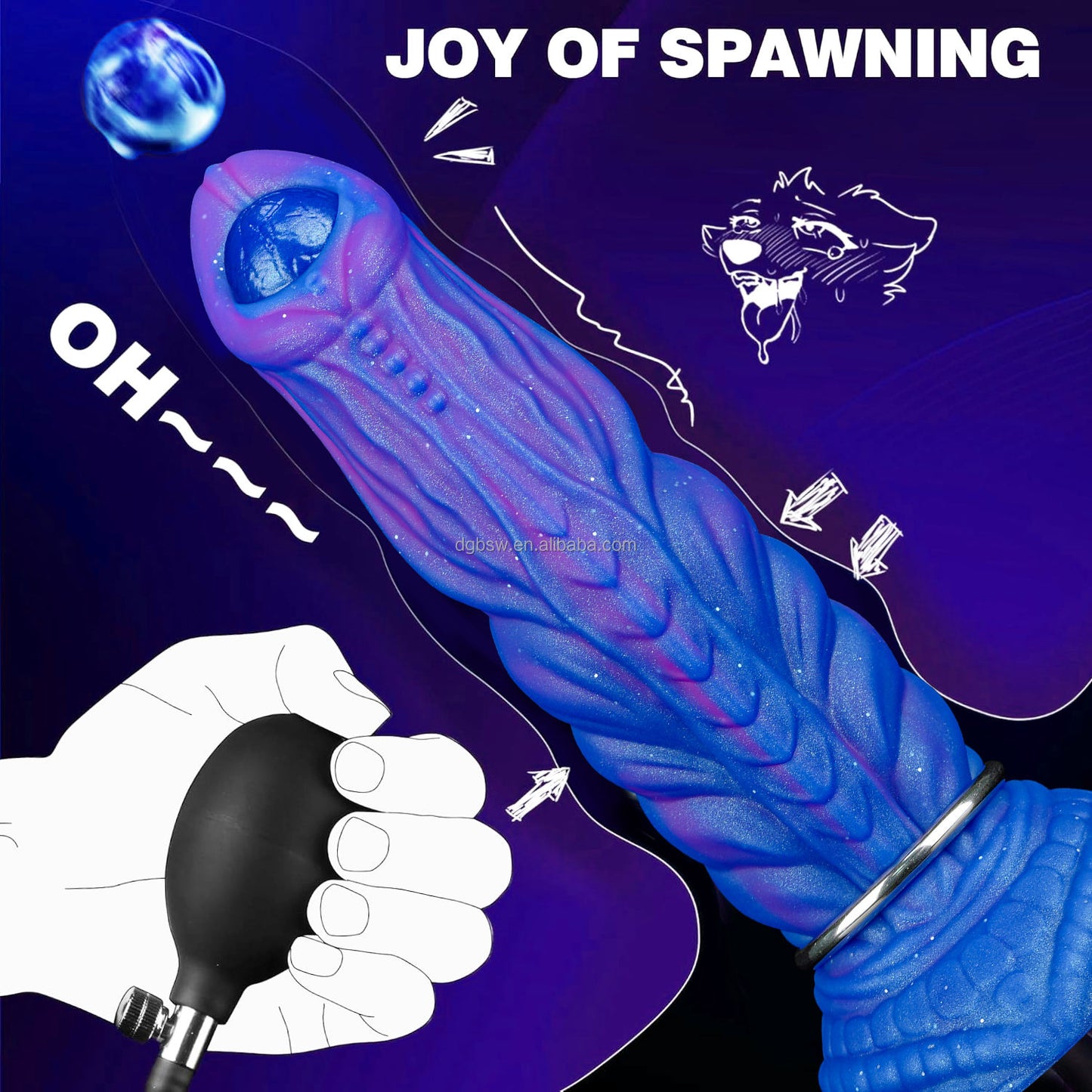 Azura Void-Spawn Inflatable Ovipositor Dildo (4 Eggs)