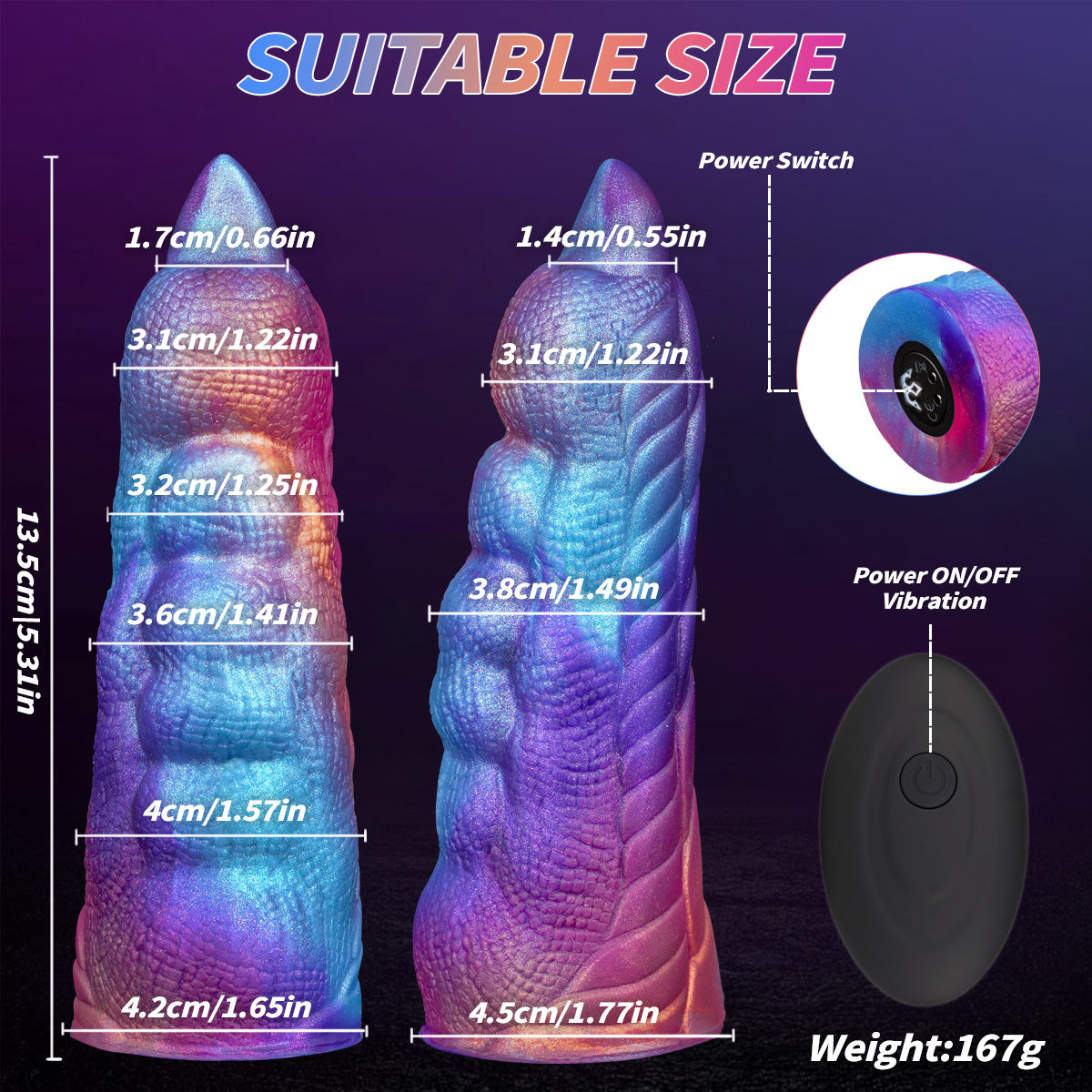 Demon Claw Fantasy Textured Dildo – 10-Mode Vibrating