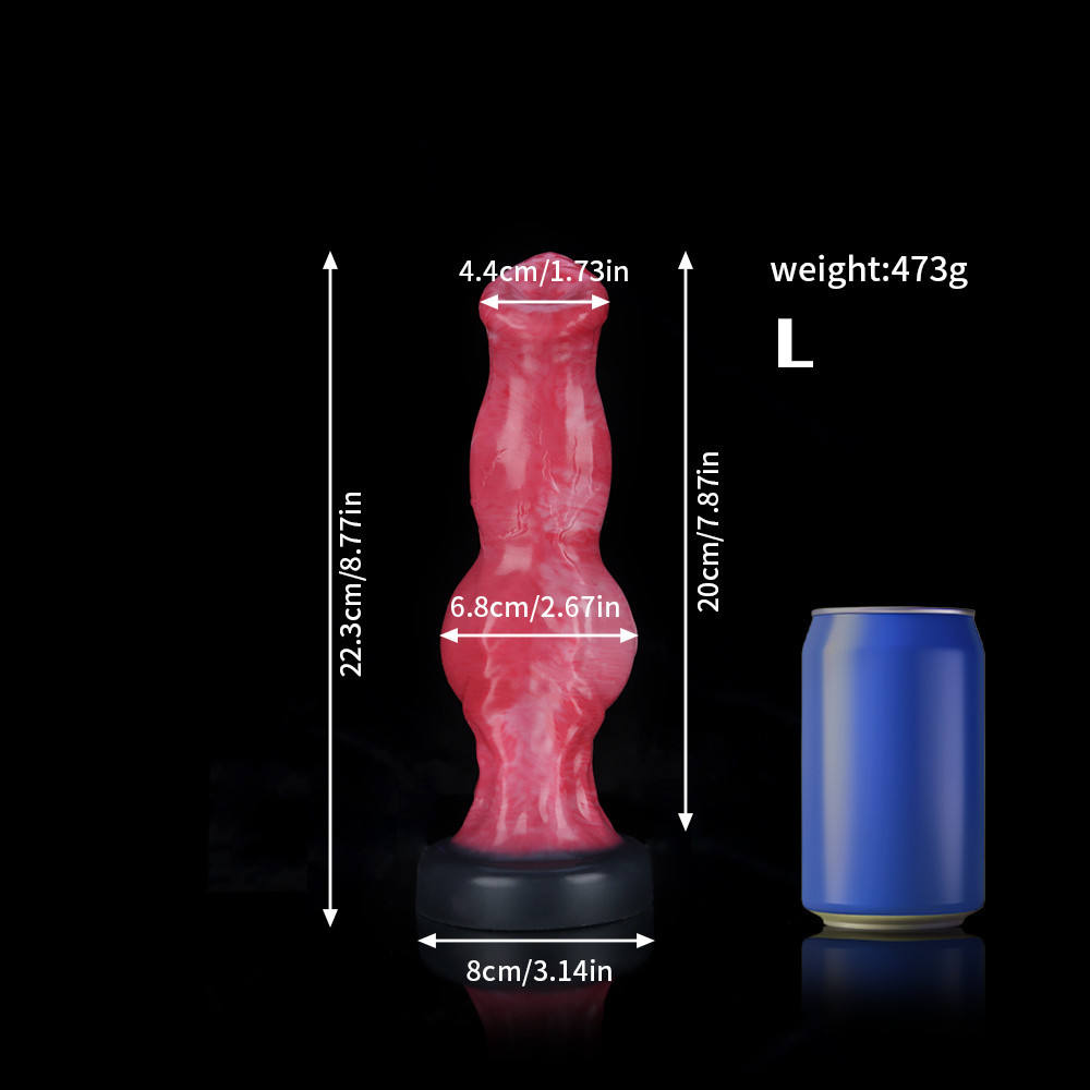 Skinny Dog  Rose Pink Dildo Animal Dildo Knot Dildo