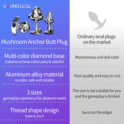 Mushroom Anchor Butt Plug – 3 Sizes