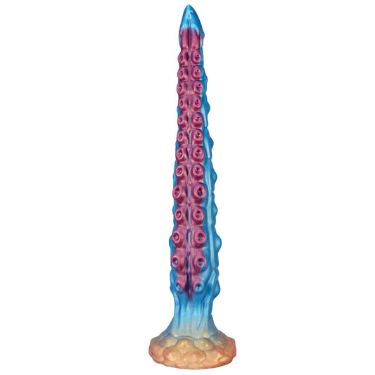Flexible silicone tentacle-style dildo/anal plug (alien-inspired) with a suction cup base.